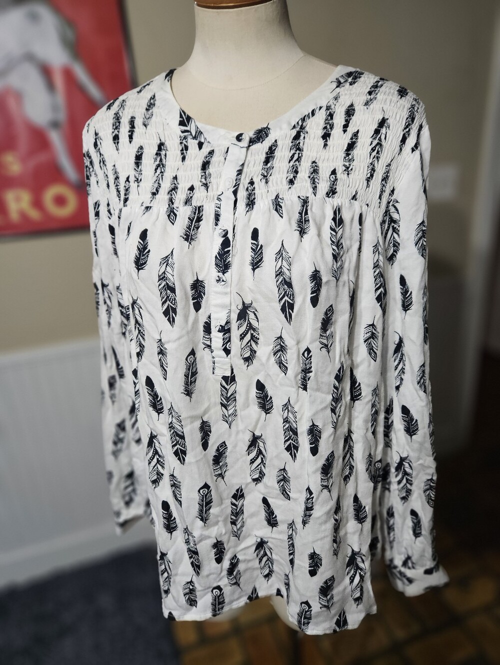 My Danielle Feather Print Top XL